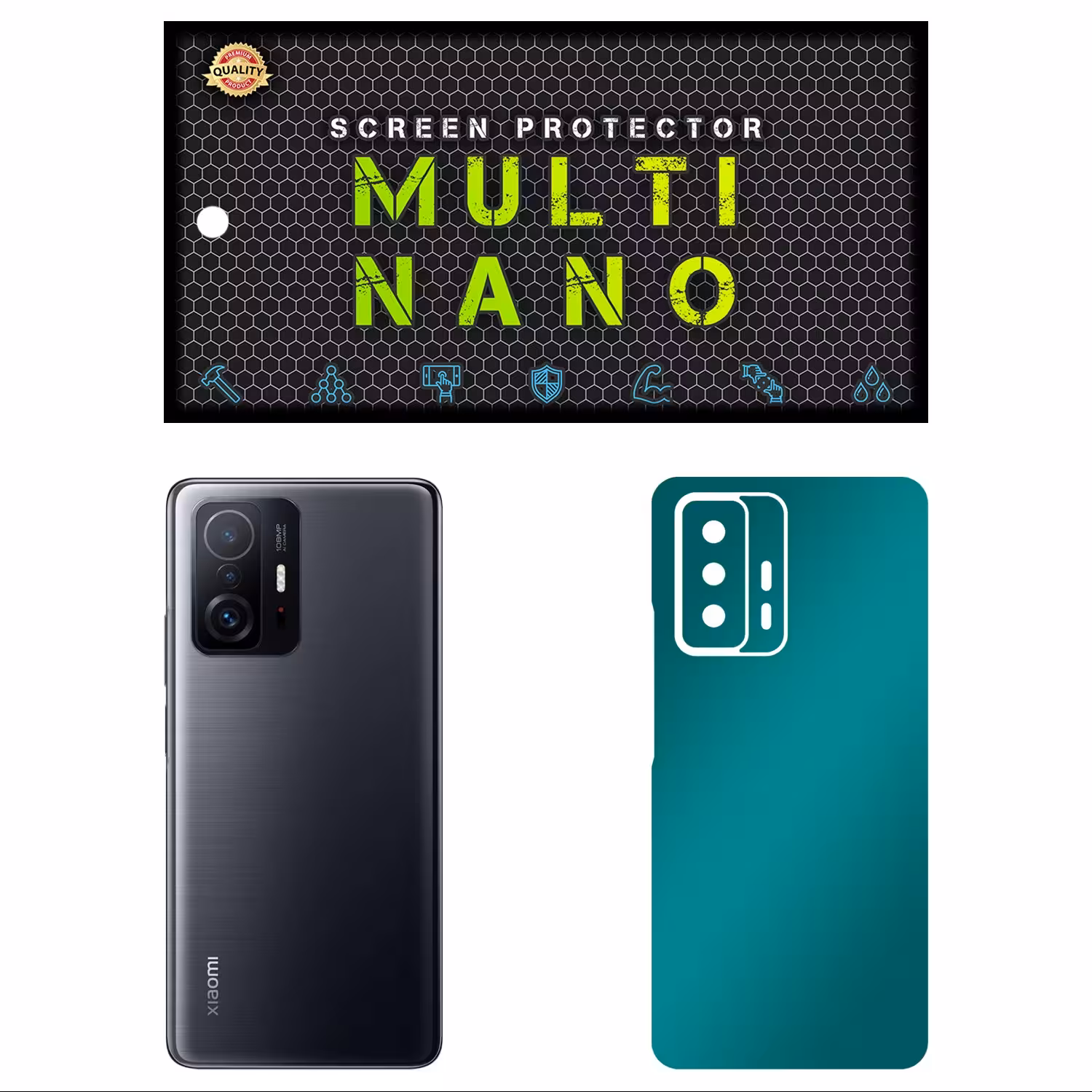 برچسب پوششی مولتی نانو مدل X-F1M برای موبایل شیائومی 11T Pro رنگ فیروزه ای مات