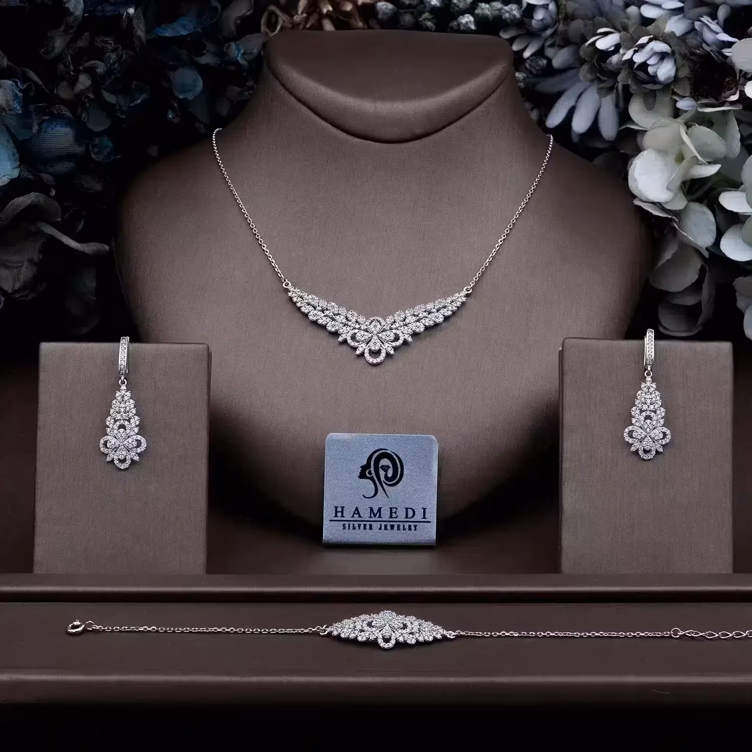 سرویس نقره شیک زنانه زنجیری مدل SIC B17