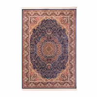 گبه ماشینی دنیای فرش کد 543B زمینه آبی کاربنی