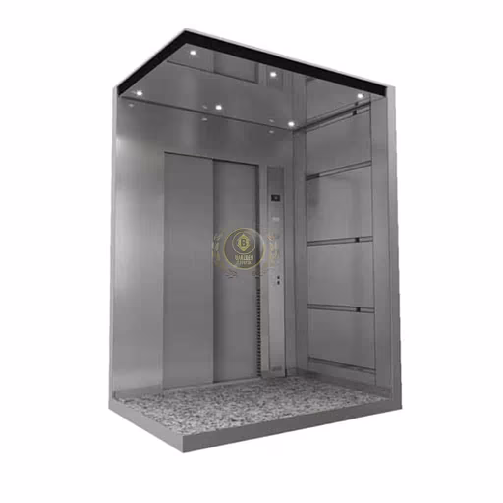 کابین آسانسور استیل نقره ای کد 10207