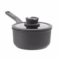 شیرجوش 18 سانتی‌متر دربدار مشکی برگهف BergHOFF Stone 7″ Non-stick Saucepan 2.1Qt., Glass Lid کد 3950300