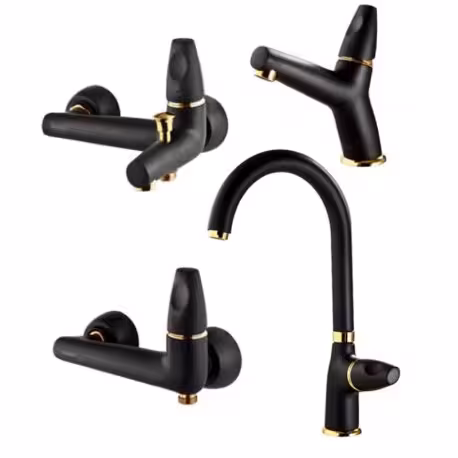 ست شیرالات شیبه مدل ماهور مشکی طلایی (ارسال رایگان)