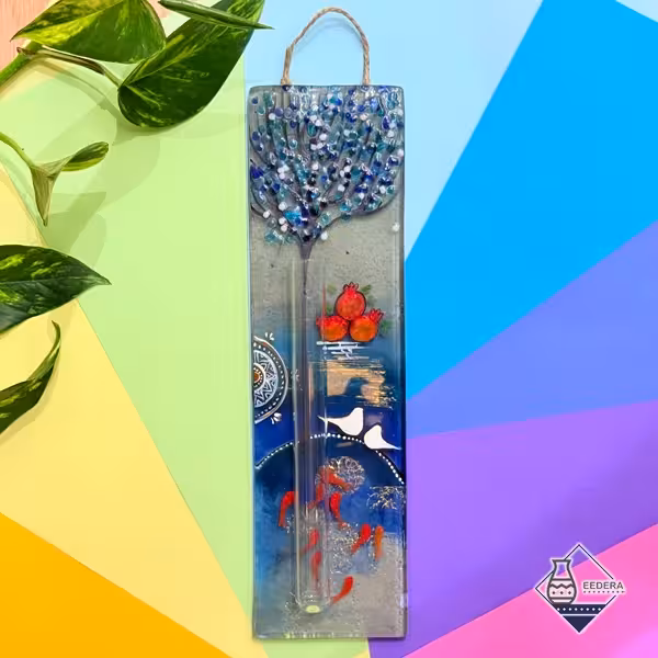 گلدان آویز شیشه ای طرح یازده