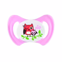 پستانک 5  نیپ Nip مدل Miss Denti رنگ صورتی طرح گنجشک سایز 2