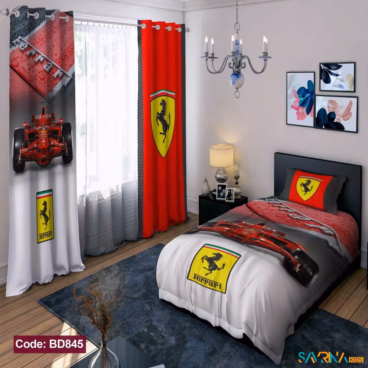 ست اتاق خواب پسرانه طرح ماشین فراری کد BD845