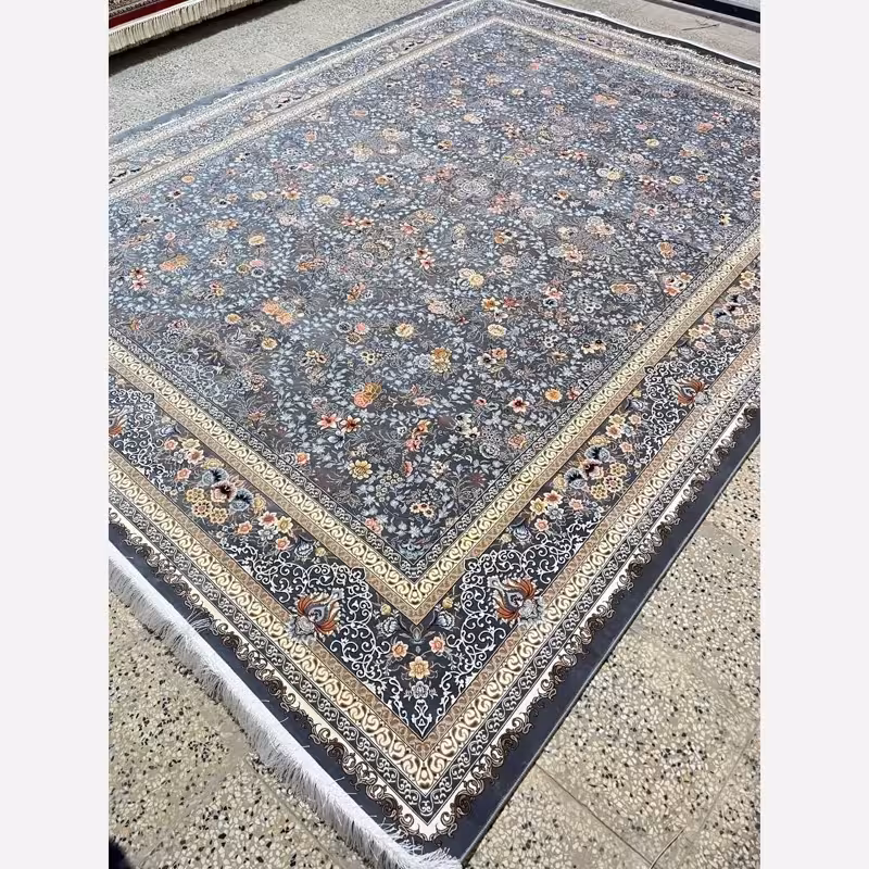 فرش ماشینی کاشان1200شانه طرح تینااطلسی12متری(باارسال رایگان)