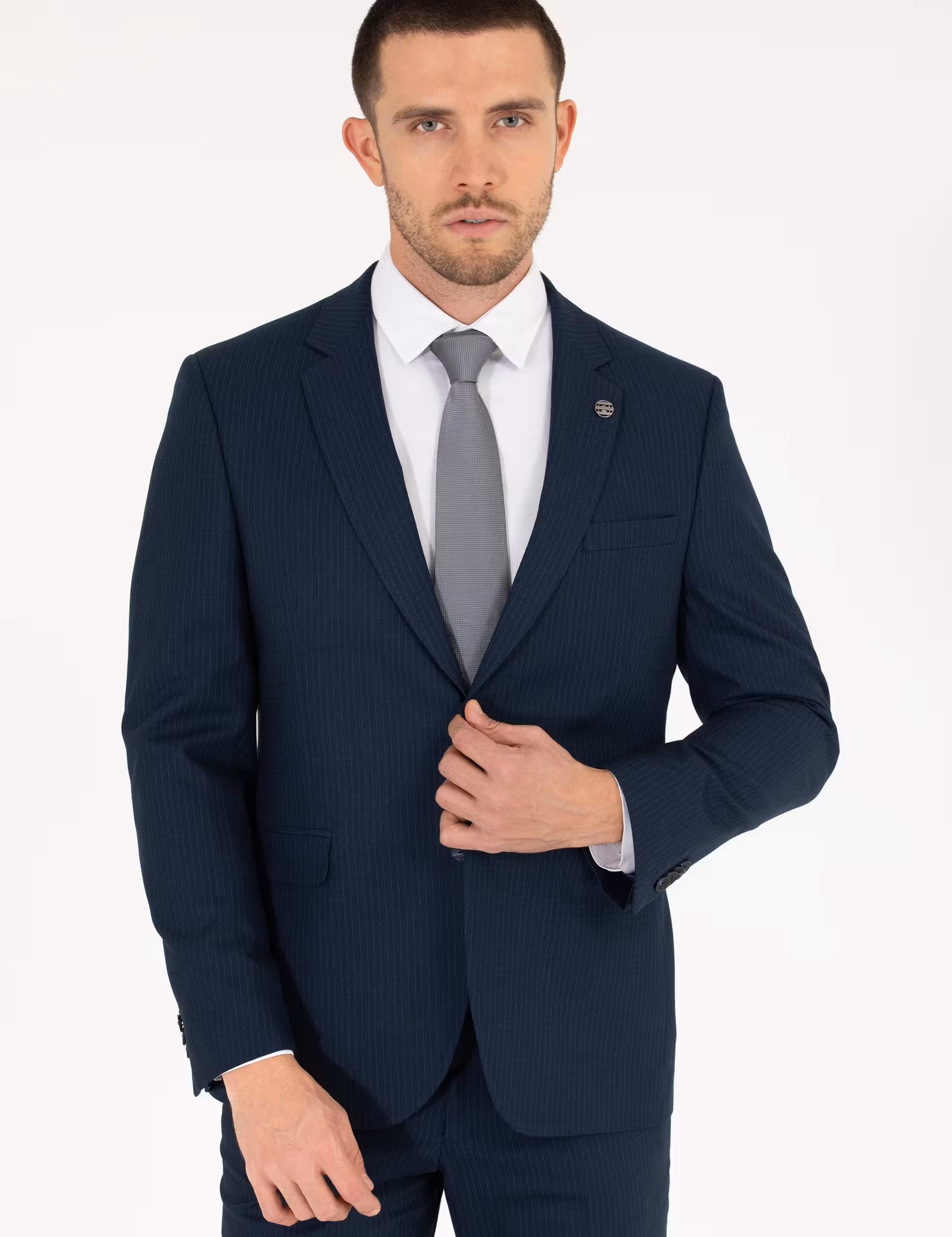 کت و شلوار مردانه سرمه ای پیرکاردین