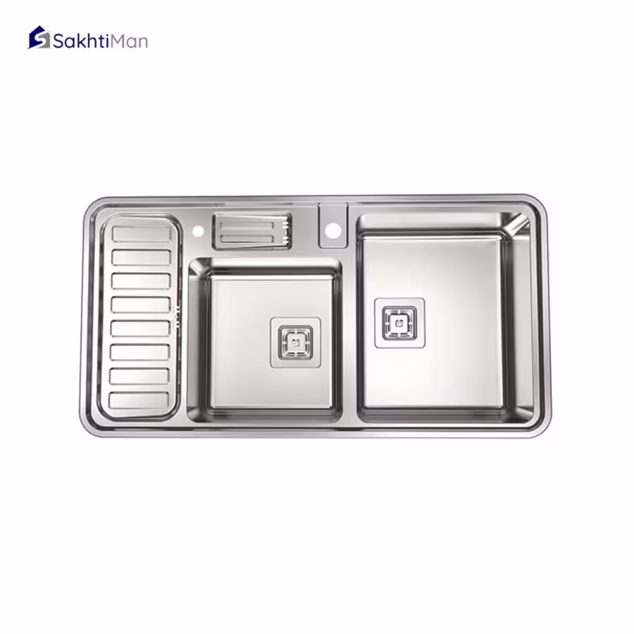 سینک ظرفشویی استیل البرز مدل فانتزی با جامایع 852 روکار