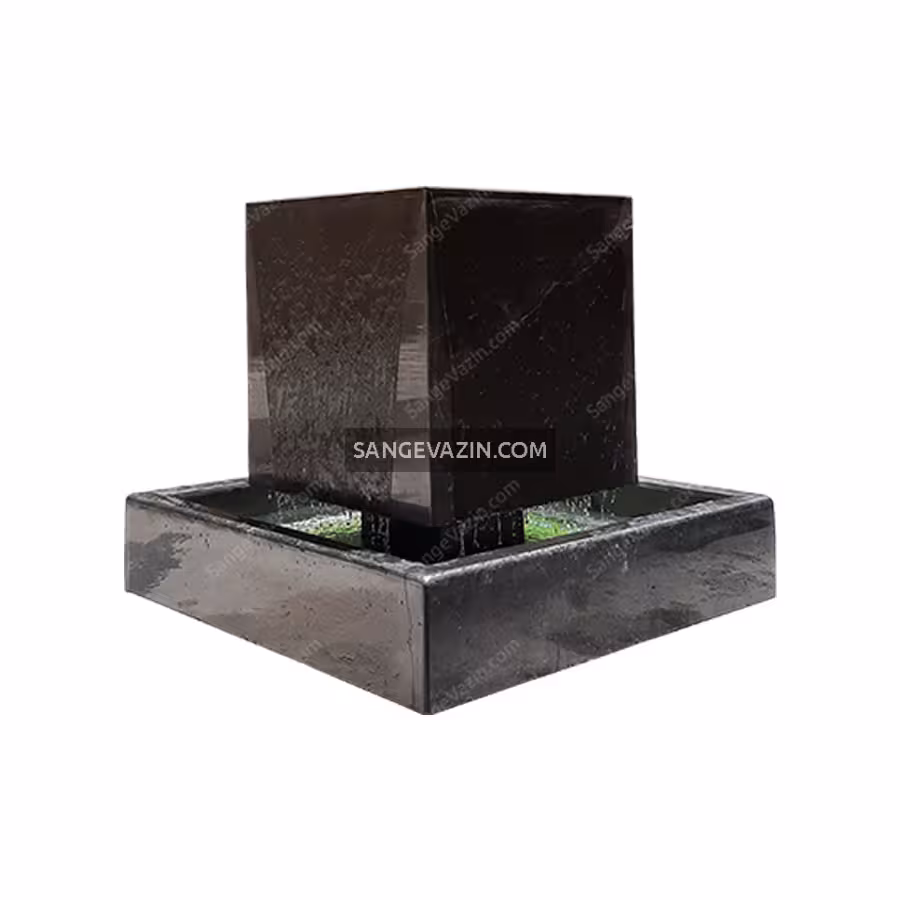 آبنما سنگی طرح مکعب معلق