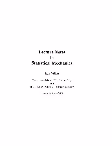 خرید و دانلود نسخه کامل کتاب Lecture notes in statistical mechanics