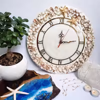 ساعت دیواری رزینی مدل صدف و ستاره دریایی قطر40