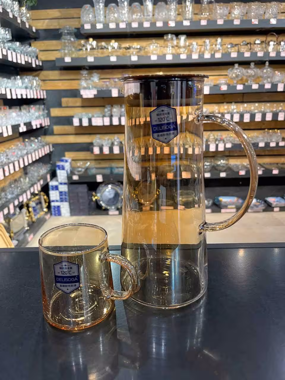 پارچ و لیوان پیرکس عسلی دلی کد 58