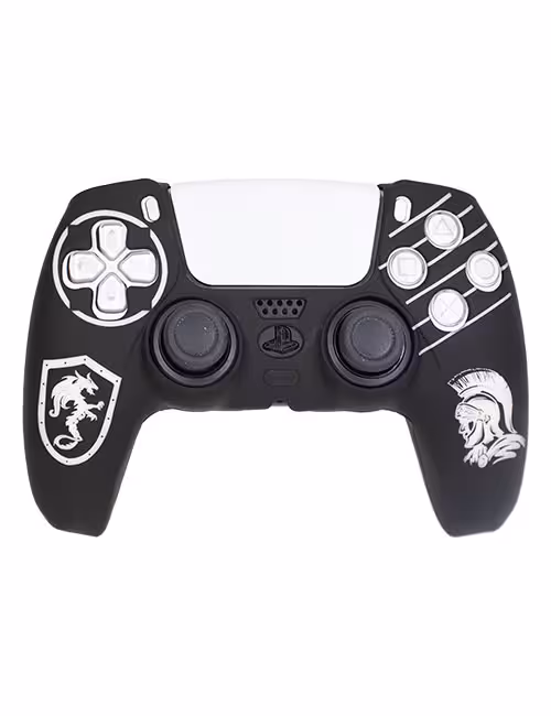 روکش محافظ دسته PS5 لیزری مشکی سفید طرح اسپارتان