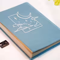 دفتر دستساز گلدوزی شده مهتاب BABAK PEN Handmade notebook embroidery Moonlight