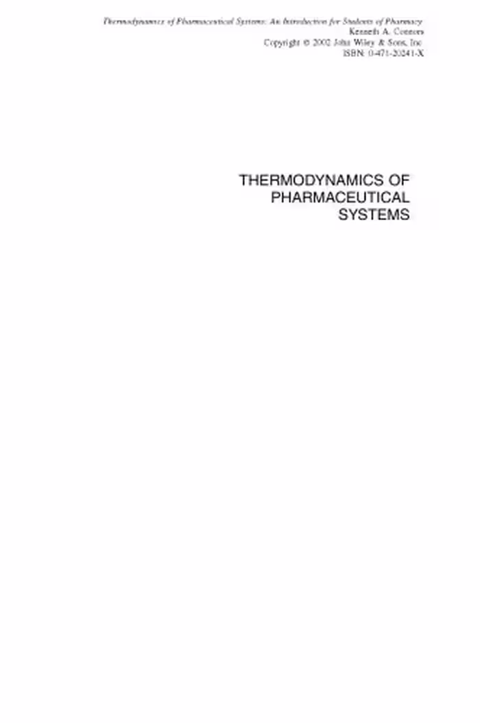 خرید و دانلود نسخه کامل کتاب Thermodynamics of Pharmaceutical Systems: An Introduction for Students of Pharmacy