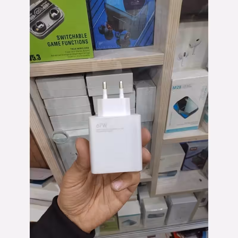 شارژر شیائومی مدل 67 وات به همراه کابل با همراه درصد