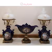 ست چراغ قالپاقی ستون سرامیکی مدل ونیز و میوه خوری