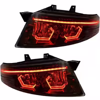 خرید چراغ جلو اسپرت سمند سورن مدرن مدل Hexa-3D قرمز داخل مشکی دوحالته بدون موتور دو عددی | اتوموبی