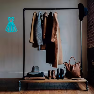 چراغ دیواری نئون دیزاین طرح Women-Clothes_TBL