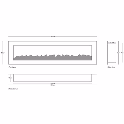 شومینه دیواری برقی شومینه بیستون مدل B.C_190_L2.bs