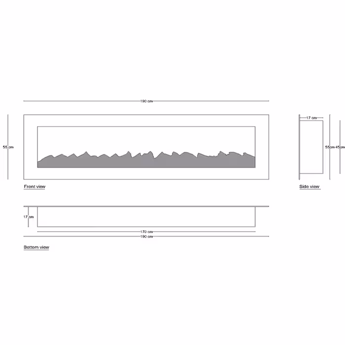 شومینه دیواری برقی شومینه بیستون مدل B.C_190_L2.bs