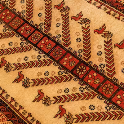 فرش دستبافت دو و نیم متری مدل نقشه بلوچ  کد 72.978