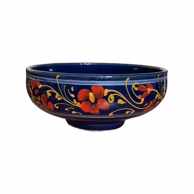 کاسه سفالی مدل سالاد خوری طرح گل کد GH بسته 3 عددی