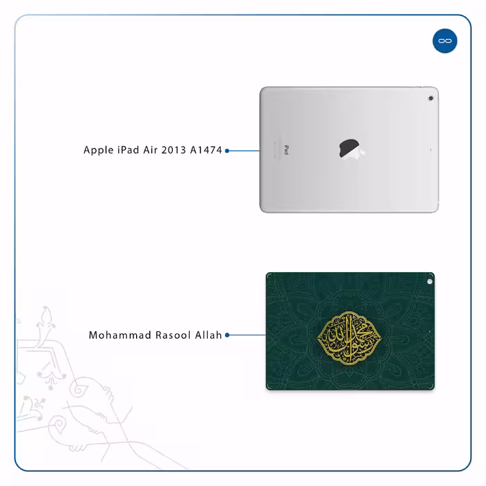 برچسب پوششی ماهوت مدل Mohammad-Rasool-Allah مناسب برای تبلت اپل iPad Air 2013 A1474