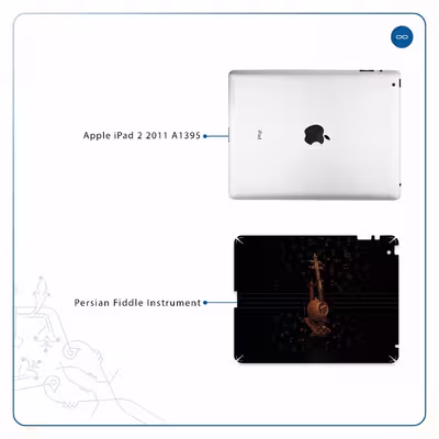 برچسب پوششی ماهوت مدل Persian Fiddle Instrument مناسب برای تبلت اپل iPad 2 2011 A1395