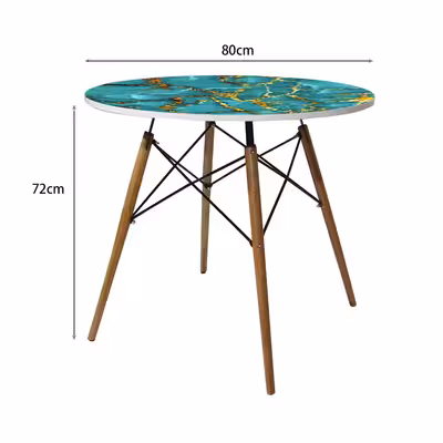 میز ناهارخوری مدل گرد طرح ماربل کد GL-07