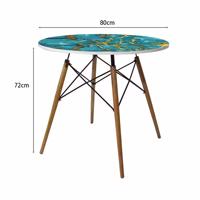 میز ناهارخوری مدل گرد طرح ماربل کد GL-07