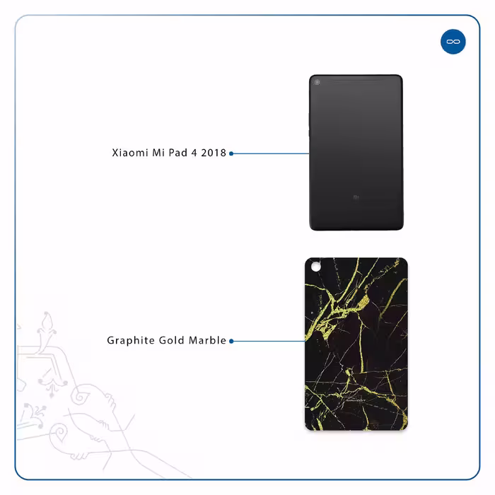 برچسب پوششی ماهوت مدل Graphite-Gold-Marble مناسب برای تبلت شیائومی Mi Pad 4 2018