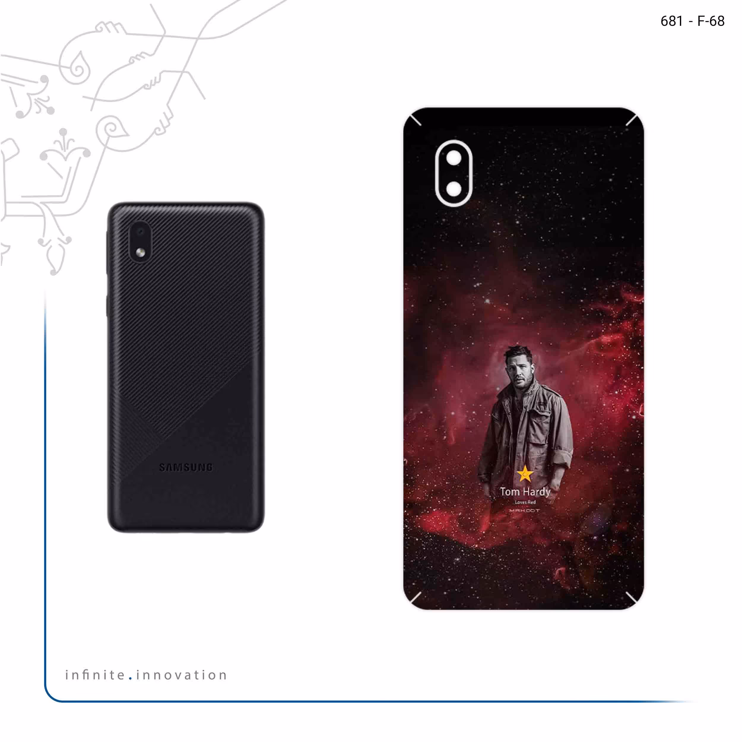 برچسب پوششی ماهوت مدل Tom Hardy مناسب برای گوشی موبایل سامسونگ Galaxy A01 Core