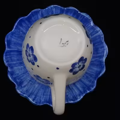  ست فنجان و نعلبکی سرامیکی هیوا طرح آفتاب گردان کمر باریک کد 10882035