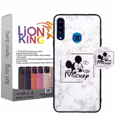 کاور لاین کینگ مدل Mickey2 مناسب برای گوشی موبایل سامسونگ Galaxy A10s به همراه پایه نگهدارنده