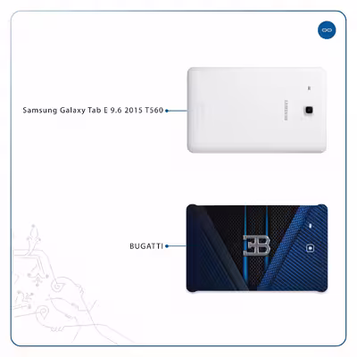 برچسب پوششی ماهوت مدل BUGATTI مناسب برای تبلت سامسونگ Galaxy Tab E 9.6 2015 T560