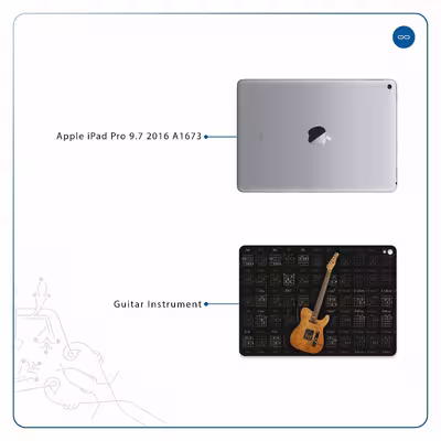 برچسب پوششی ماهوت مدل Guitar-Instrument مناسب برای تبلت اپل iPad Pro 9.7 2016 A1673