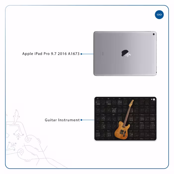 برچسب پوششی ماهوت مدل Guitar-Instrument مناسب برای تبلت اپل iPad Pro 9.7 2016 A1673