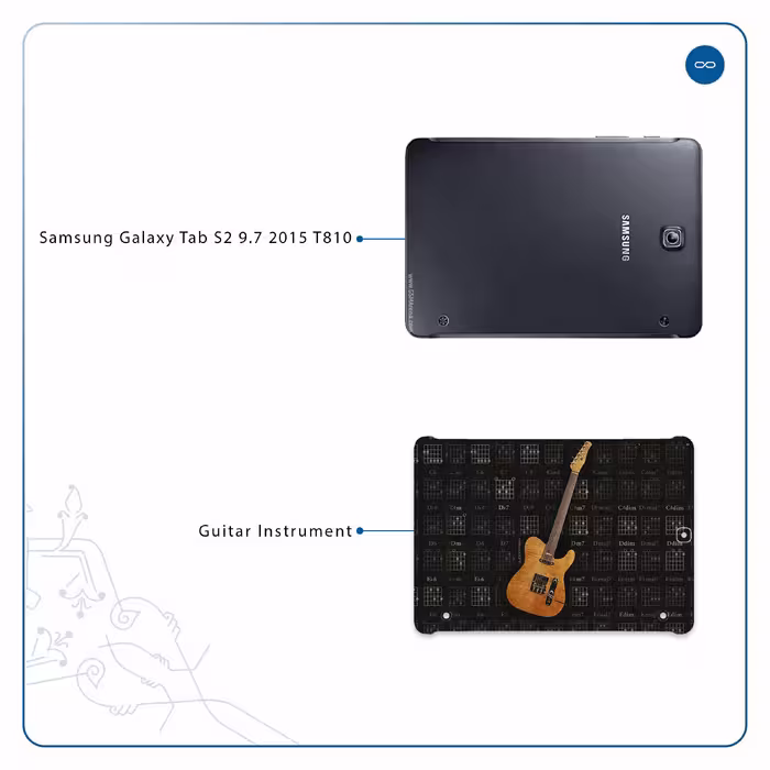 برچسب پوششی ماهوت مدل Guitar-Instrument مناسب برای تبلت سامسونگ Galaxy Tab S2 9.7 2015 T810
