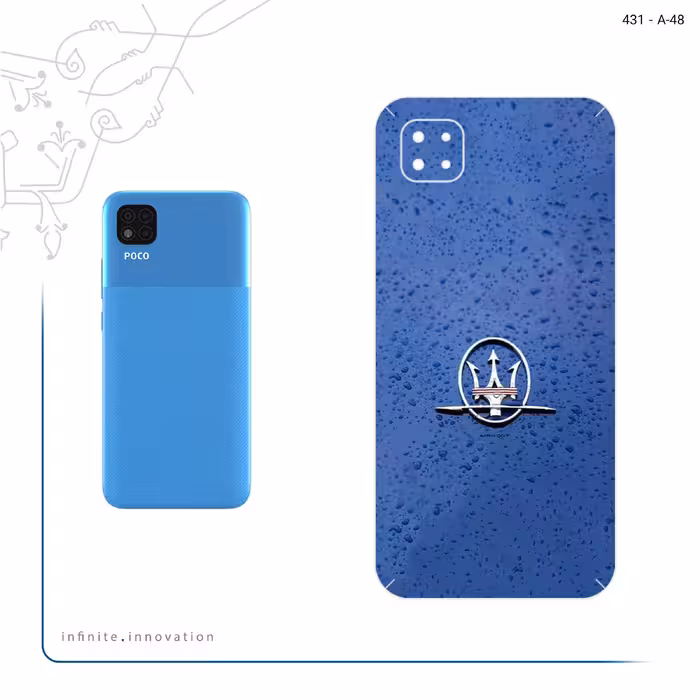 برچسب پوششی ماهوت مدل Maserati مناسب برای گوشی موبایل شیائومی Poco C3