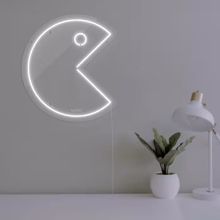 چراغ دیواری نئون دیزاین مدل Packman_WHT