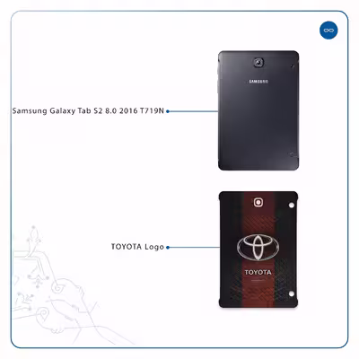 برچسب پوششی ماهوت مدل TOYOTA-Logo مناسب برای تبلت سامسونگ Galaxy Tab S2 8.0 2016 T719N