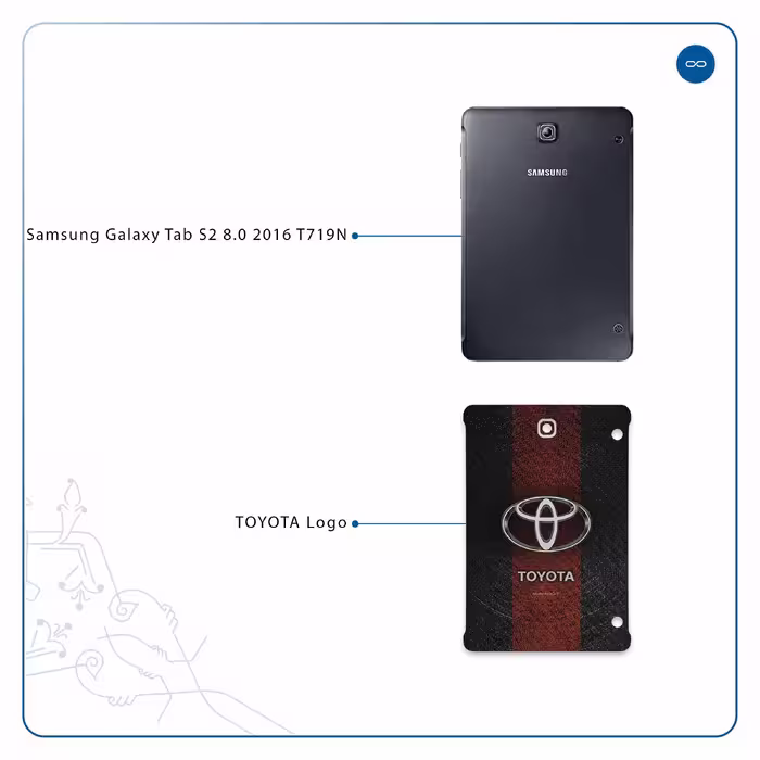برچسب پوششی ماهوت مدل TOYOTA-Logo مناسب برای تبلت سامسونگ Galaxy Tab S2 8.0 2016 T719N