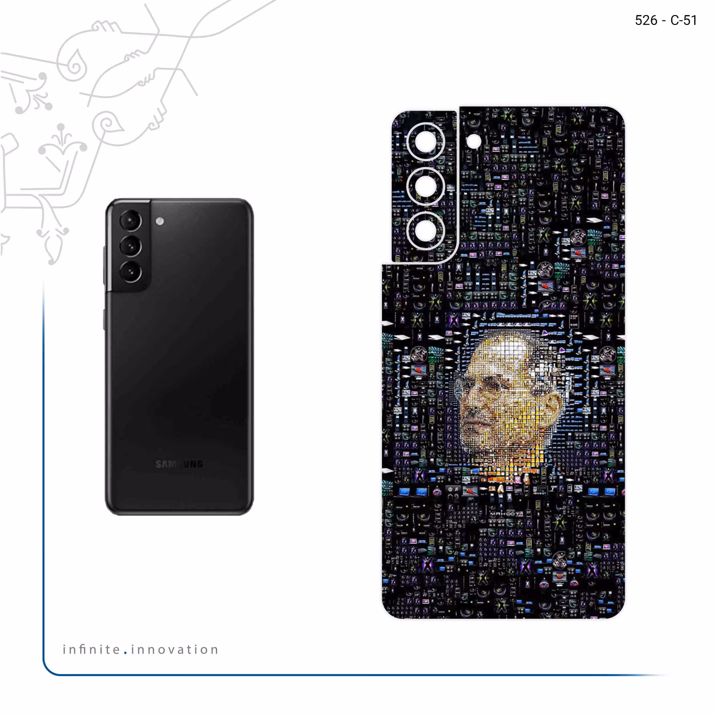 برچسب پوششی ماهوت مدل 2 Collage of Steve Jobs مناسب برای گوشی موبایل سامسونگ Galaxy S21 5G