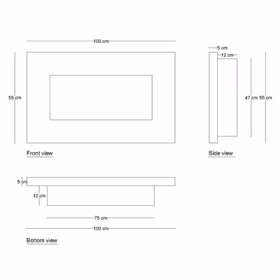 شومینه دیواری برقی شومینه بیستون مدل H.C_100_L4.bs
