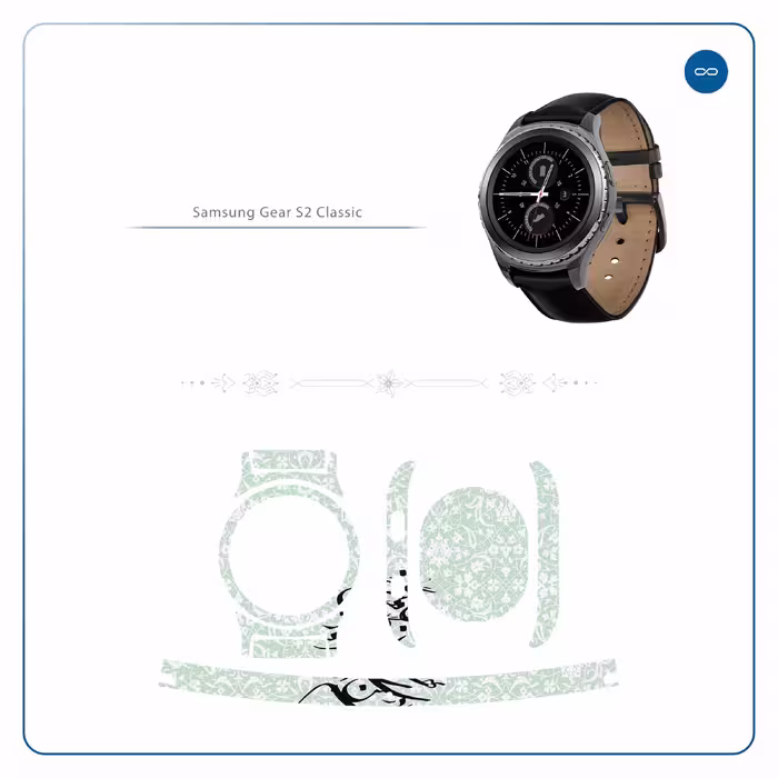 برچسب ماهوت طرح Nastaliq_3 مناسب برای ساعت هوشمند سامسونگ Galaxy Gear S2 Classic