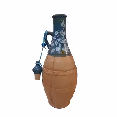 کوزه سفالی طرح نقاشی مدل یخچالی کد 1