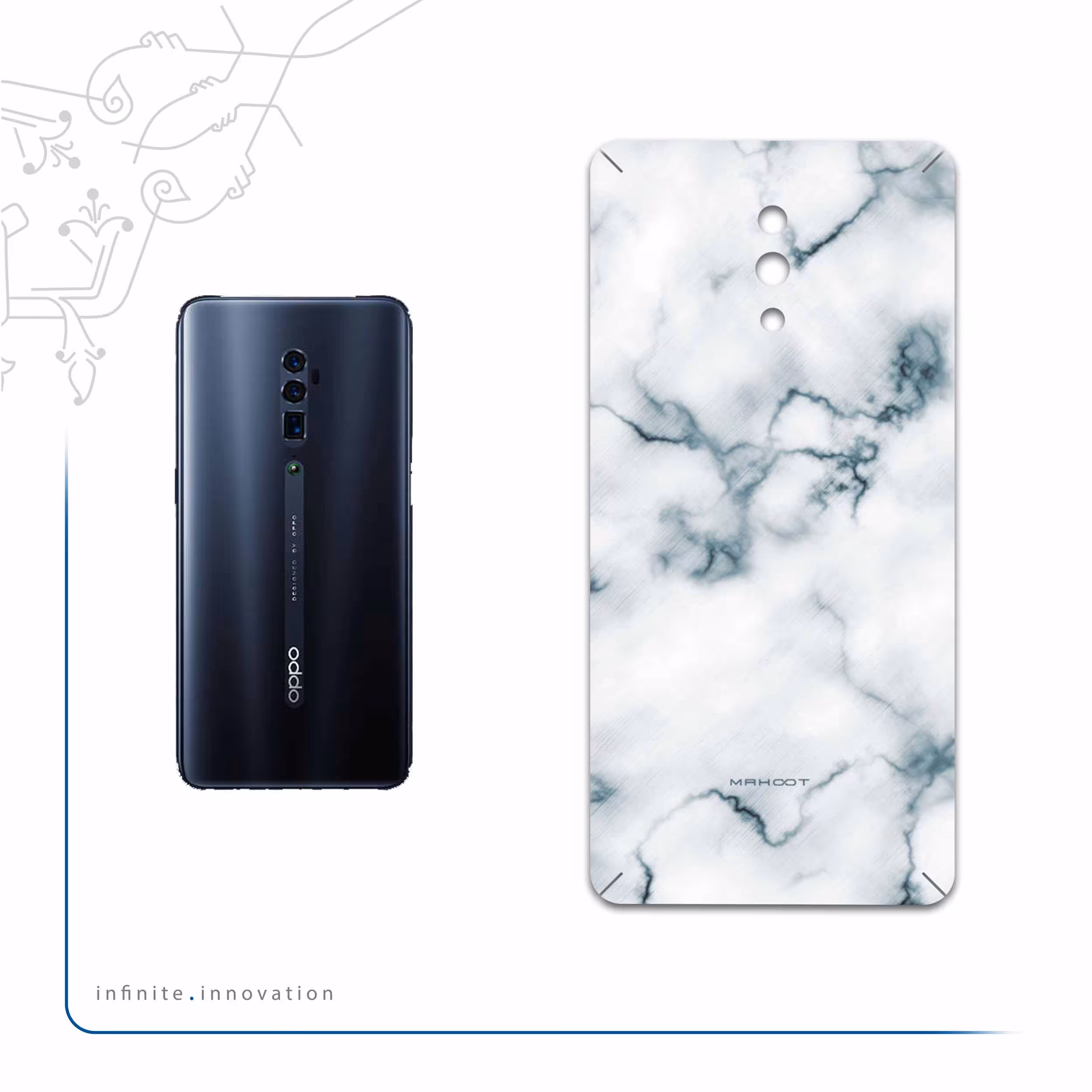 برچسب پوششی ماهوت مدل Blanco-Smoke-Marble مناسب برای گوشی موبایل اپو RENO 10X