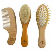 شانه برس 3 تیکه چوبی بی بی کرون (baby crown)