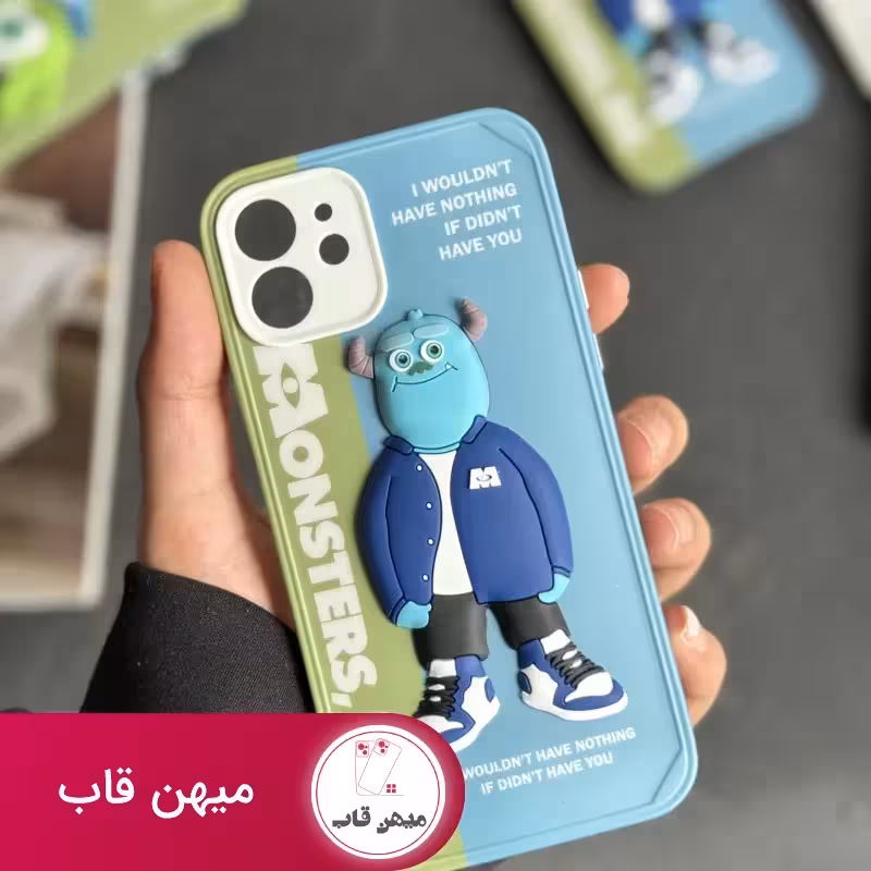 قاب موبایل آیفون کارخانه هیولاها سالی و مایک برجسته محافظ لنزدار - کد (99327)
